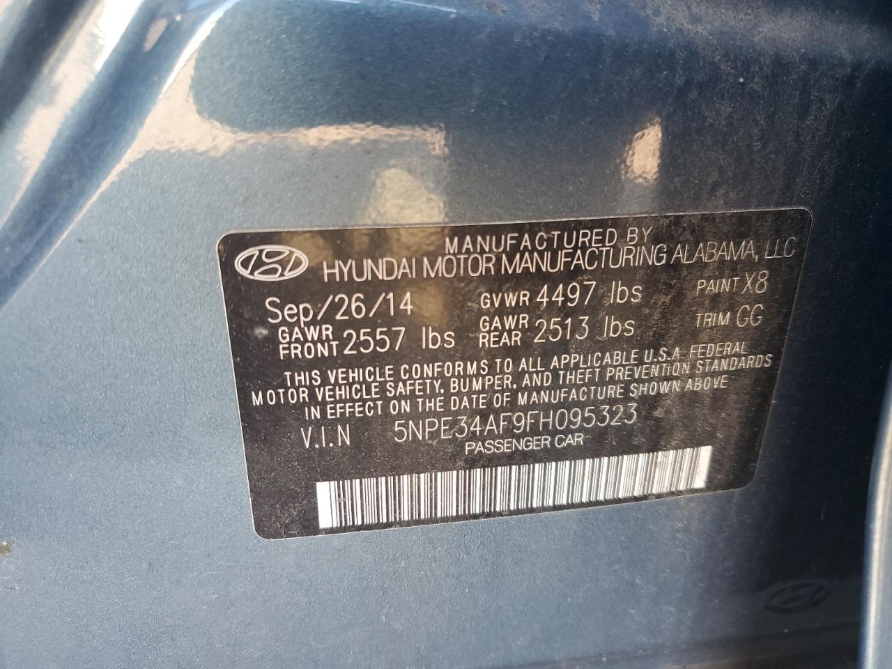 5NPE34AF9FH095323 2015 Hyundai Sonata Sport