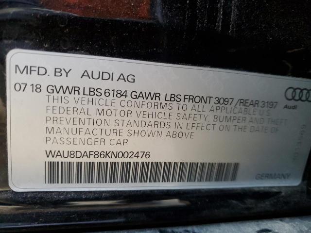 2019 AUDI A8 L WAU8DAF86KN002476