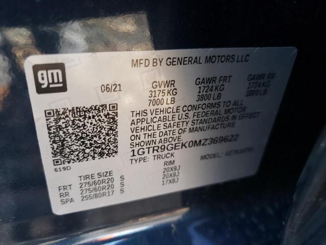 2021 GMC SIERRA 1GTR9GEK0MZ369622