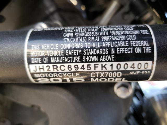 2015 HONDA CTX700 D JH2RC6945FK100400