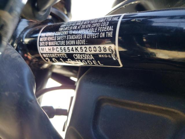 2019 HONDA CMX500 A MLHPC5654K5200386