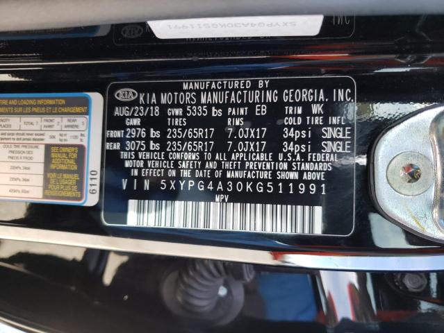 5XYPG4A30KG511991 KIA SORENTO L