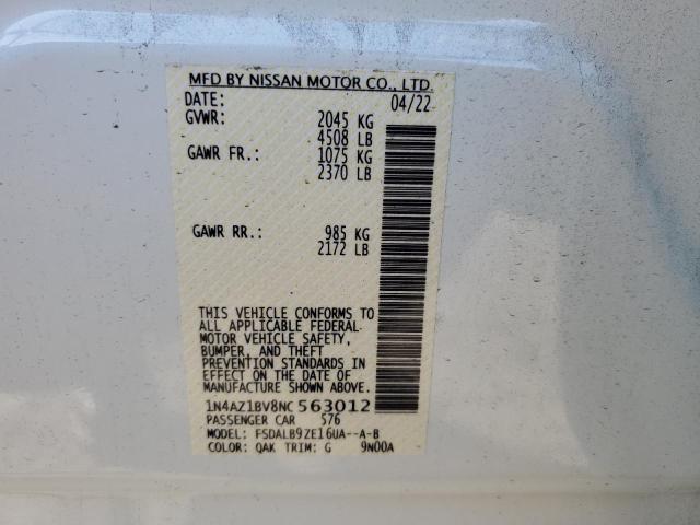 2022 NISSAN LEAF S 1N4AZ1BV8NC563012