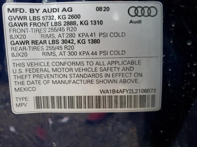 2020 AUDI SQ5 PREMIU WA1B4AFY2L2106873