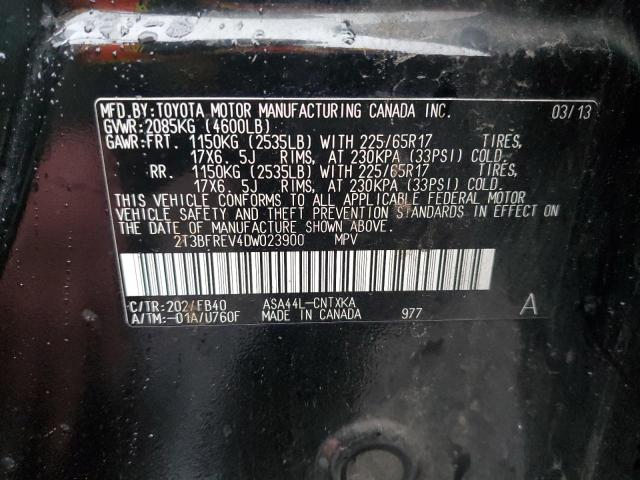 VIN 2T3BFREV4DW023900 2013 TOYOTA RAV4 no.12