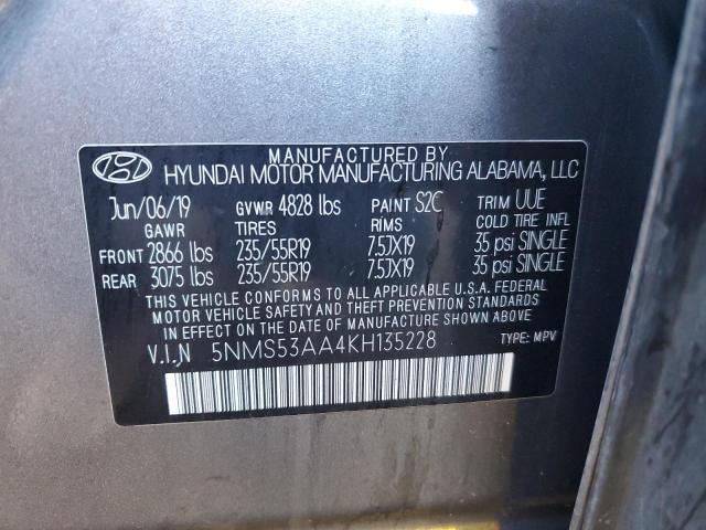 2019 HYUNDAI SANTA FE L - 5NMS53AA4KH135228