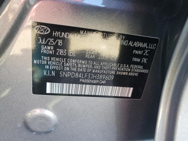 5NPD84LF3JH389609 Hyundai ELANTRA SEL
