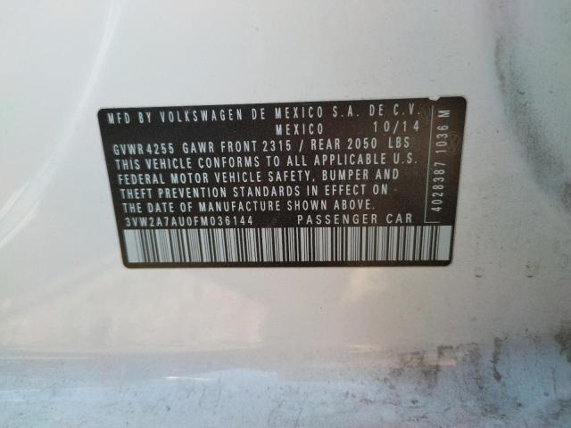 2015 VOLKSWAGEN GOLF TDI 3VW2A7AU0FM036144