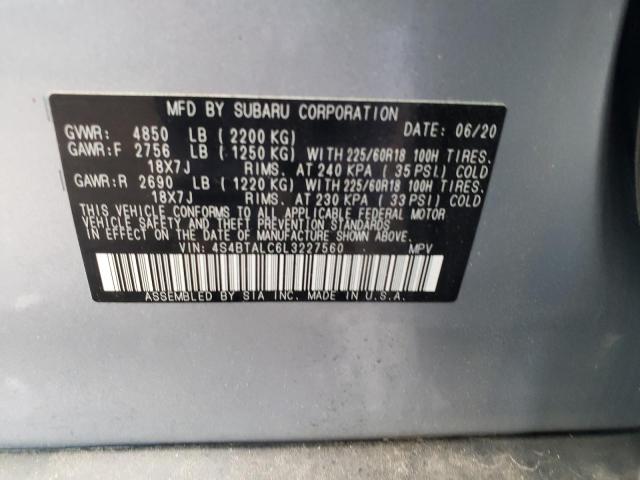 2020 SUBARU OUTBACK LI - 4S4BTALC6L3227560