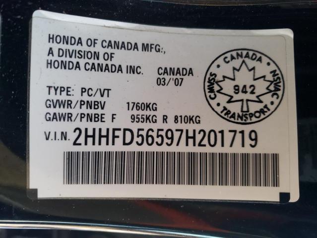 2HHFD56597H201719 Acura CSX