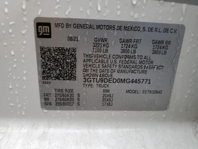 3GTU9DED0MG445771 | 2021 GM c sierra k1500 slt