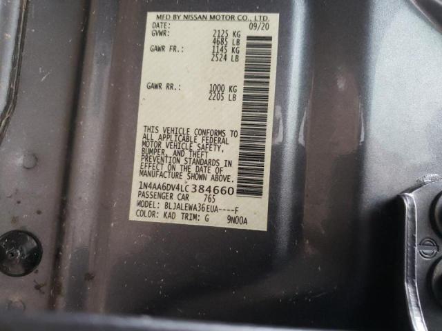 2020 NISSAN MAXIMA SL 1N4AA6DV4LC384660