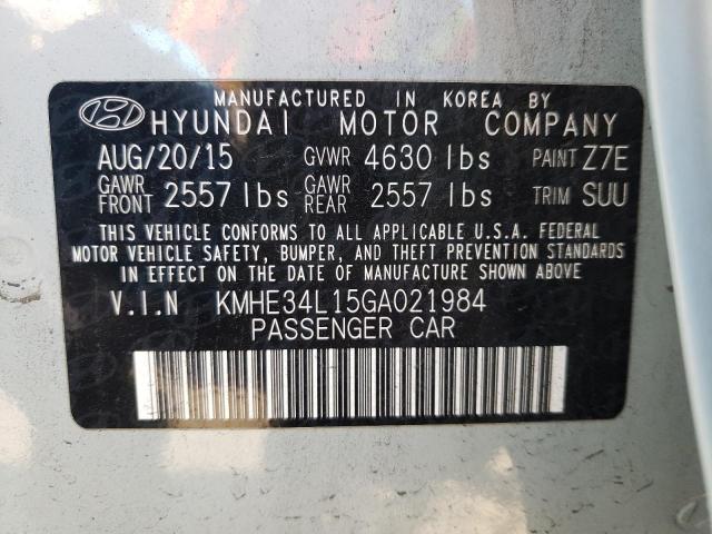 2016 HYUNDAI SONATA HYB - KMHE34L15GA021984