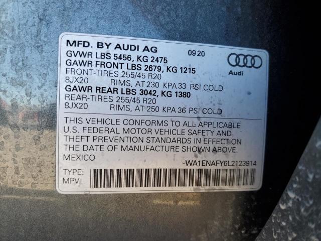 2020 AUDI Q5 TITANIU WA1ENAFY6L2123914