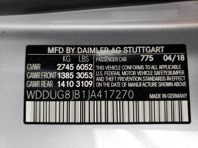 2018 MERCEDES-BENZ S 63 AMG 4 WDDUG8JB1JA417270