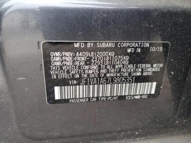 2020 SUBARU WRX - JF1VA1A67L9805351