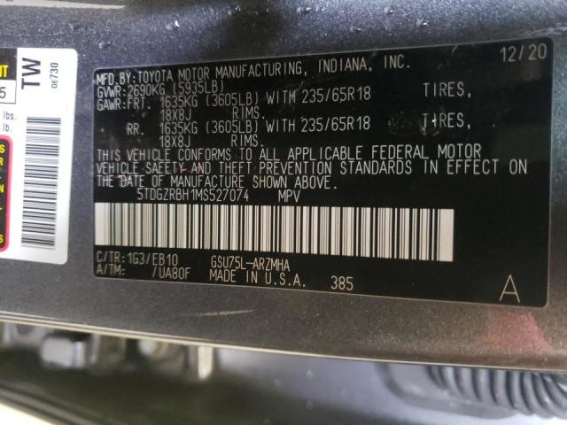 VIN 5TDGZRBH1MS527074 2021 Toyota Highlander, Xle no.14