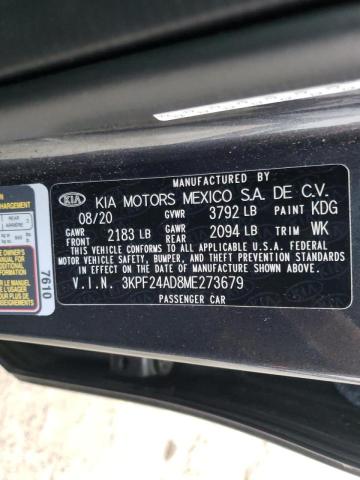 3KPF24AD8ME273679 | 2021 KIA FORTE FE