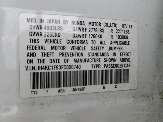 2015 ACURA RLX ADVANC - JH4KC1F93FC000740