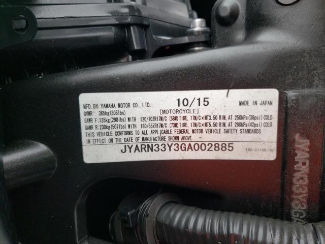 2016 YAMAHA FZ09 C - JYARN33Y3GA002885