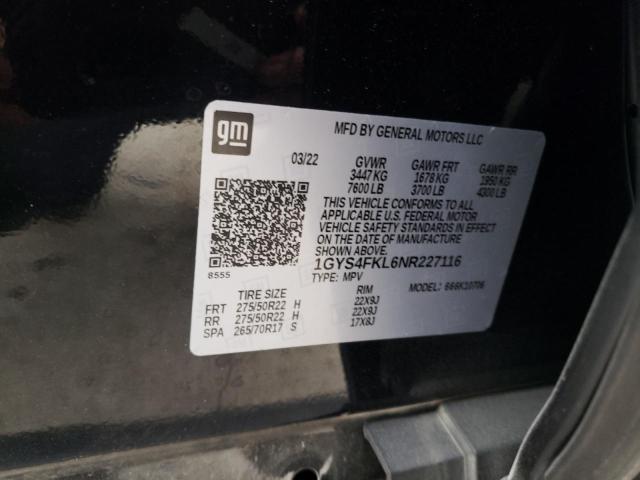 2022 CADILLAC ESCALADE S 1GYS4FKL6NR227116