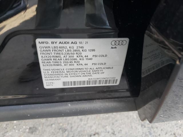 2022 AUDI Q4 E-TRON WA132BFZ3NP017330