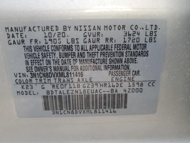 3N1CN8DVXML811416 Nissan VERSA S