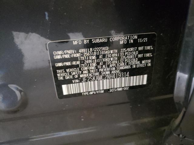 2022 SUBARU FORESTER W JF2SKAMC2NH419314