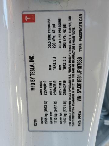 5YJ3E1EB1JF187539 Tesla MODEL 3