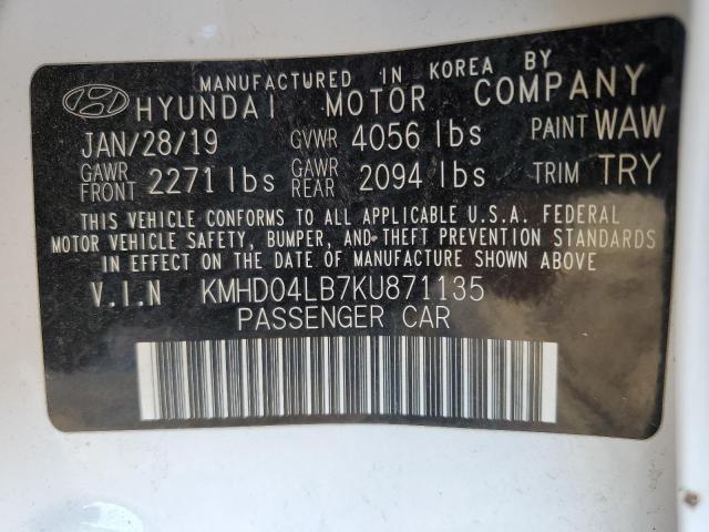 2019 HYUNDAI ELANTRA SP - KMHD04LB7KU871135