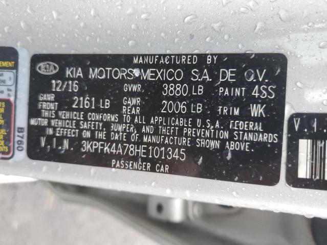 3KPFK4A78HE101345 KIA FORTE LX