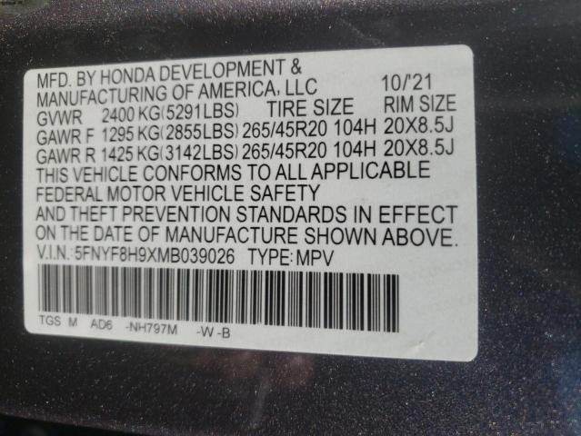 2021 HONDA PASSPORT T - 5FNYF8H9XMB039026