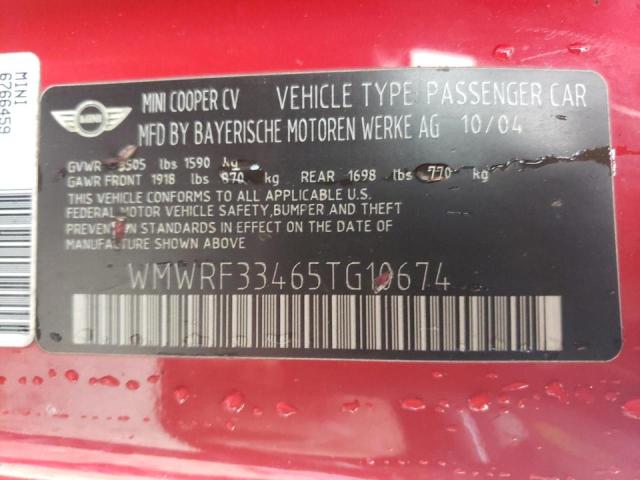 WMWRF33465TG10674 Mini Cooper