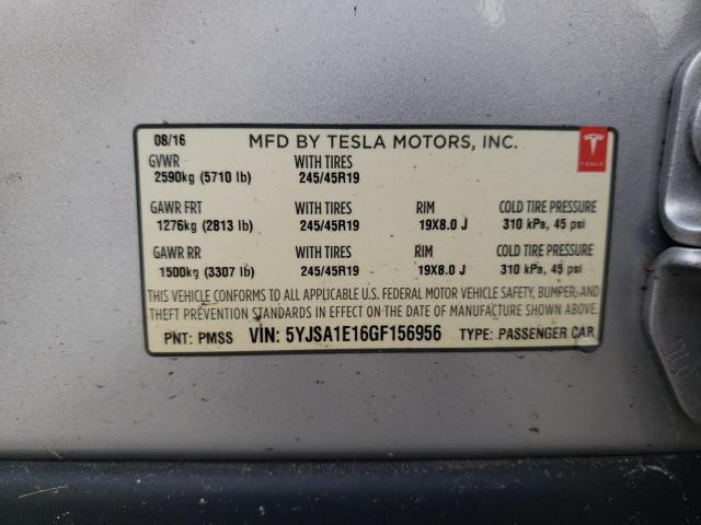 5YJSA1E16GF156956 Tesla MODEL S