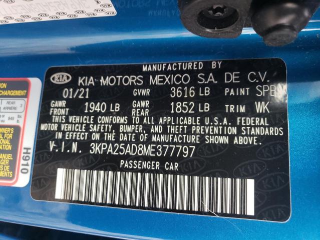3KPA25AD8ME377797 KIA Rio