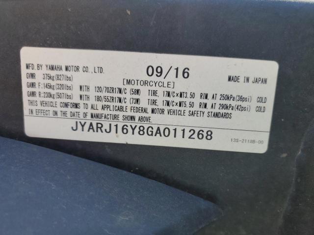 2016 YAMAHA YZFR6 C JYARJ16Y8GA011268