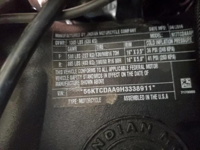 2017 INDIAN MOTORCYCLE CO. CHIEFTAIN - 56KTCDAA9H3338911