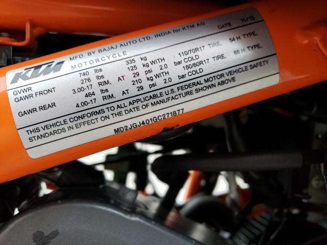 2016 KTM RC 390 MD2JGJ401GC271877