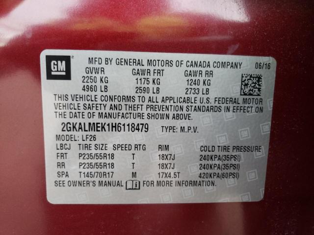 2GKALMEK1H6118479 GMC Terrain Sle