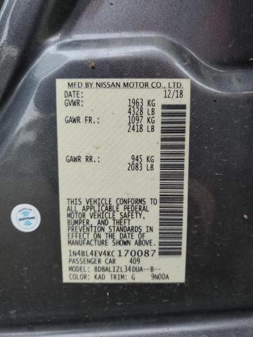 1N4BL4EV4KC170087 Nissan ALTIMA SL