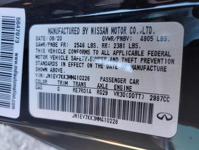 2021 INFINITI Q60 LUXE JN1EV7KK3MM410226