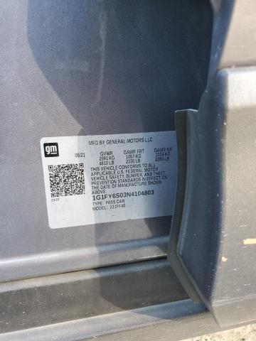 2022 CHEVROLET BOLT EUV L 1G1FY6S03N4104803