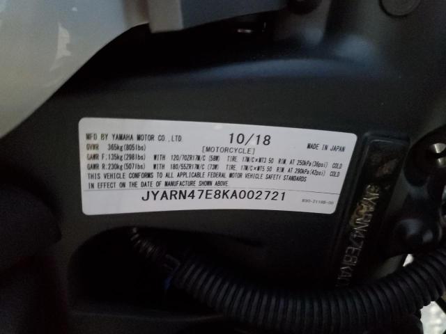 2019 YAMAHA XSR900 JYARN47E8KA002721