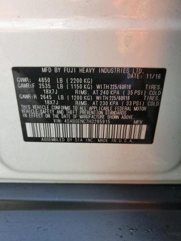 4S4BSENC7H3295915 Subaru Outback 3.6r Limited