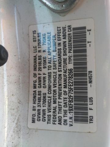 2015 HONDA CIVIC SE - 19XFB2F75FE278266
