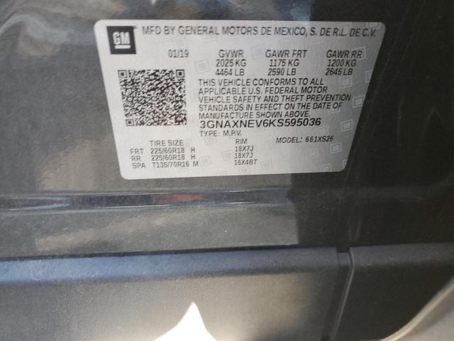 2019 CHEVROLET EQUINOX PR - 3GNAXNEV6KS595036