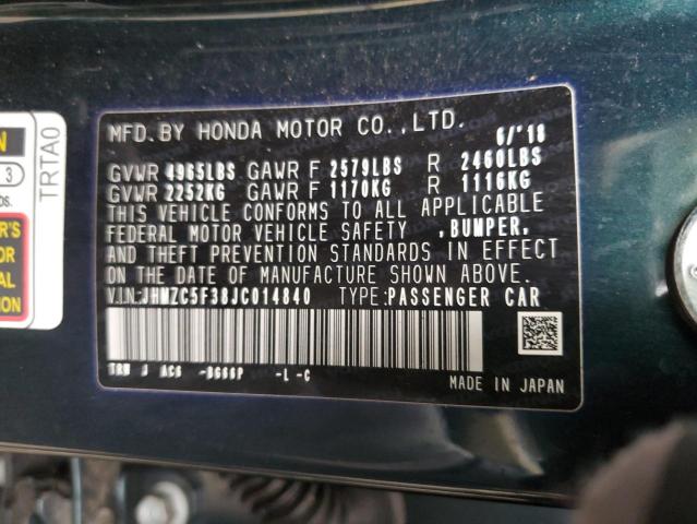 2018 HONDA CLARITY TO - JHMZC5F38JC014840