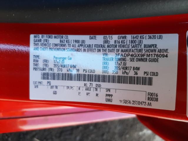 2015 FORD FIESTA ST - 3FADP4GX9FM176094