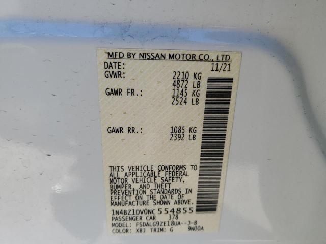 2022 NISSAN LEAF SL PL 1N4BZ1DV0NC554855