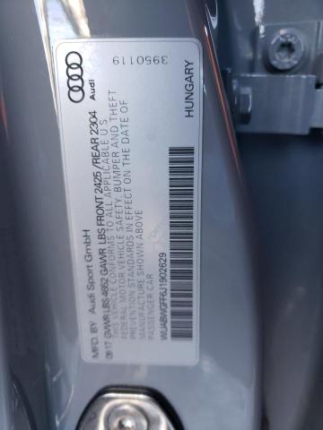 2018 AUDI RS3 WUABWGFF6J1902629